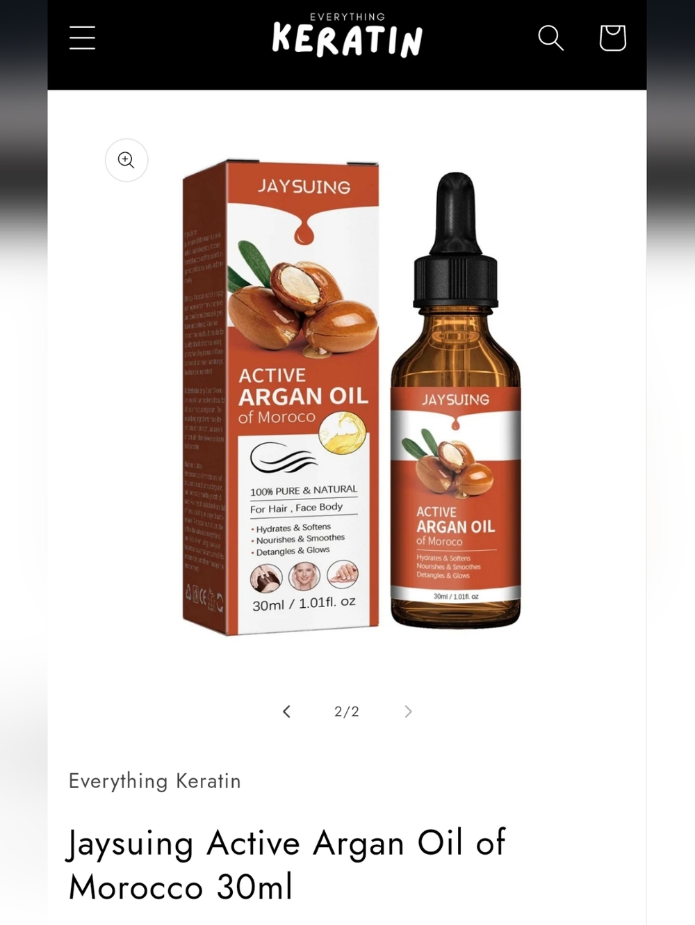 Jaysuing Active Argan Oil (30ml) - Nourishing Brown Argan Oil for Hair & Skin